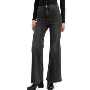 New Levi’s Ribcage Bell Jeans 26x32 Cut And Dry No Dest. Black